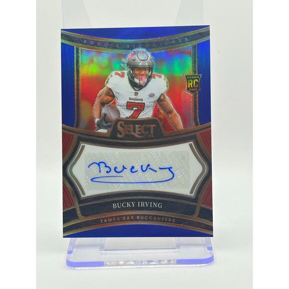 2024 Panini Select Bucky Irving Rookie Signatures Blue Prizm 24/149 Buccaneers